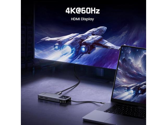 UGREEN Uno 6 in 1 USB-C Hub with 10Gbps USB-C & USB-A Data Ports 4K@60Hz HDMI for MacBook Pro/Air, iPad Pro, Surface, XPS, Thinkpad and More.