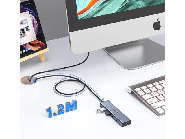 USB 3.0 HUB, TSUPY USB Splitter with 5 USB Ports and 4ft Extended Cable,Ultra-Slim Aluminium Data Hub Multi USB 3.0 Adapter HUB for...