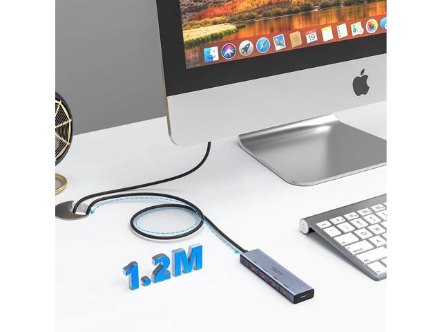 USB Hub 3.2, TSUPY USB Splitter 10Gbps 4 USB 3.2 Ports with 4ft Extension Cable,Ultra-Slim Aluminium USB 3.2 Gen 2 HUB Fast Data Transfer USB Port...