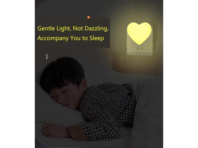 Cute Night Lights, Heart Shape Nursery Nightlight with Light Sensors, Auto Dusk to Dawn Sensor, Soft Warm White, Ideal Nightlight for Bedroom,...