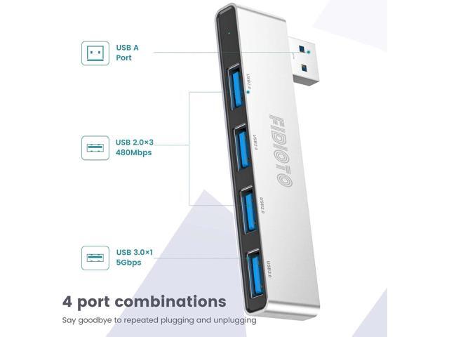 Small USB Hub, Fidioto 4 Port USB Adapter(1 * 3.0 Hub, 3 * 2.0 Hub), Multi USB Port Expander for Laptop, iMac Pro, MacBook Air, Mac Mini/Pro,...