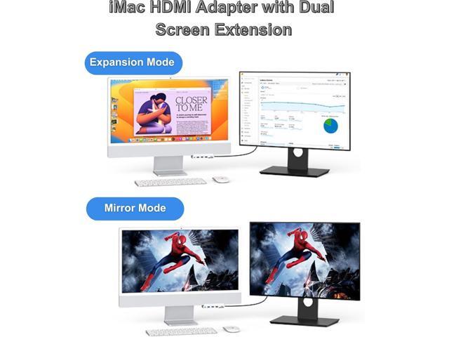 8-in-1 iMac USB Adapter with HDMI 4K@60hz, USB 3.0 5Gbps, SD/TF Card Reader,USB C Dock for iMac 24 inch, iMac Hub for 2021 iMac 24 inch (M1)/2023...