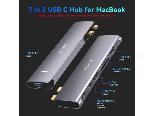 USB C Adapter for MacBook Pro 2022 2021 2020, MacBook Pro USB Adapter, 7 in 2 MacBook Pro Accessories for MacBook Pro/Air M1M2M3, Mac Dongle with...