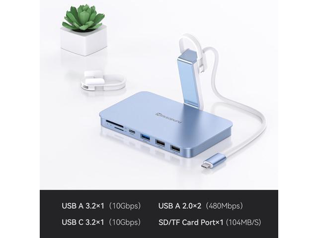 Minisopuru iMac Accessories USB C Hub for iMac 24 inch 2021/2023 with USB 3.2 10Gbps, iMac USB Adapter Compatible with iMac 24 M1/M3 and Studio...