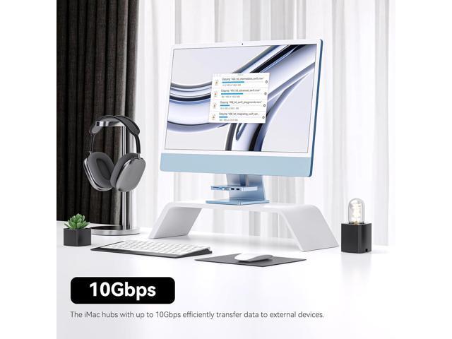 Minisopuru iMac Accessories USB C Hub for iMac 24 inch 2021/2023 with USB 3.2 10Gbps, iMac USB Adapter Compatible with iMac 24 M1/M3 and Studio...