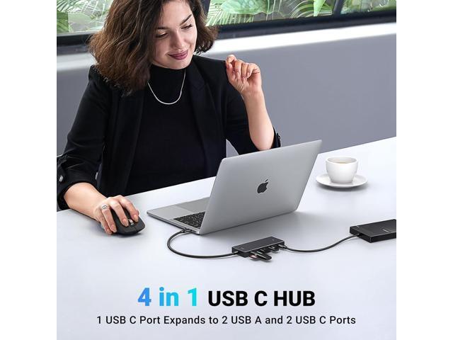 UGREEN USB C Hub, 10Gbps 4 in 1 USB 3.2 Adapter with 2 USB-C 3.2 and 2 USB-A 3.2, 4 Ports USB C Splitter Extender for MacBook Pro/Air, iPad Pro,...