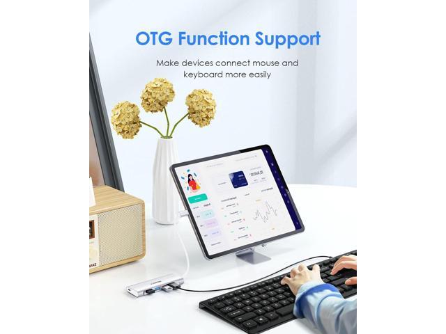 LENTION USB C Hub with 4 USB 3.0 & Type C Charging Compatible 2023-2016 MacBook Pro, New Mac Air, New Surface, Chromebook, More, Stable Driver...