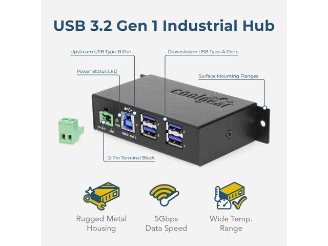 4 Port USB 3.2 Gen 1 Powered Hub w/ESD Surge Protection