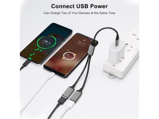 USB C Male to 2 USB Female Splitter Cable Adapter, Dual USB-A Port Hub for Data Transfer/Charging, Extra Extender Data Split Power Cord Extension...