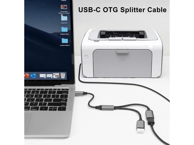 USB C Male to 2 USB Female Splitter Cable Adapter, Dual USB-A Port Hub for Data Transfer/Charging, Extra Extender Data Split Power Cord Extension...