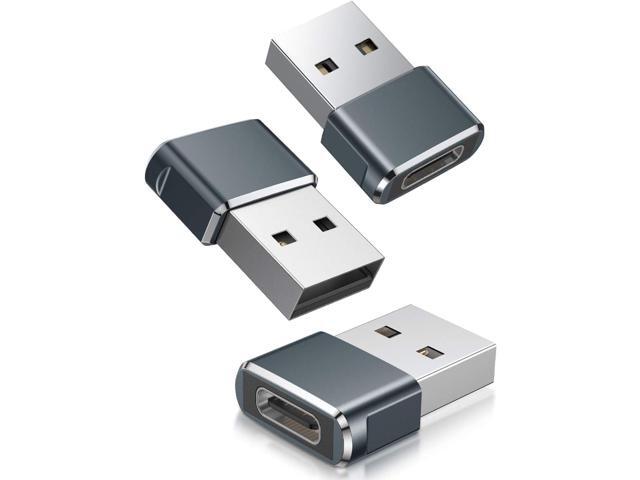 Basesailor USB to USB C Adapter 3Pack,Type C Female to USB A Male Charger Cable Converter for Apple Watch Ultra iWatch Series 9 8 SE,AirPods Pro...