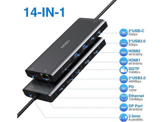 USB C Docking Station Dual Monitor HDMI for Dell HP, Laptop Docking Station 3 Monitors Triple Display USB C Hub Adapter to 2 HDMI 4K,DP,Ethernet,6...