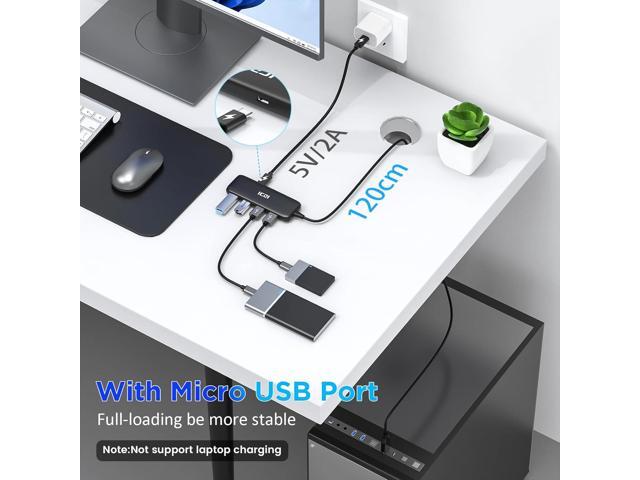 USB 3.0 Hub, ICZI 5-Port USB Hub 3.0 Ultra-Slim Data USB Hub with 4ft Extended Cable, for MacBook, Mac Pro/Mini, iMac, Surface Pro, XPS, PC, Flash...
