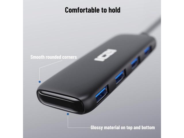 USB 3.0 Hub, ICZI 5-Port USB Hub 3.0 Ultra-Slim Data USB Hub with 4ft Extended Cable, for MacBook, Mac Pro/Mini, iMac, Surface Pro, XPS, PC, Flash...