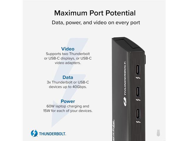 Plugable Thunderbolt 4 Hub, 4-in-1 Pure USB-C Design, Includes USB-C to 4K HDMI Adapter, Laptop Charging, Compatible with Windows, Mac, iPad Pro...