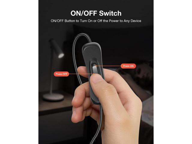 ANDTOBO USB Switch Extension Cable, Upgraded USB Extension Cord with On/Off Power Switch Cable for LED Strips, iOS System, etc- 3.3 FT