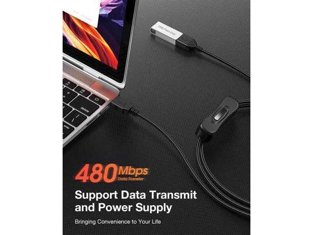 ANDTOBO USB Switch Extension Cable, Upgraded USB Extension Cord with On/Off Power Switch Cable for LED Strips, iOS System, etc- 3.3 FT