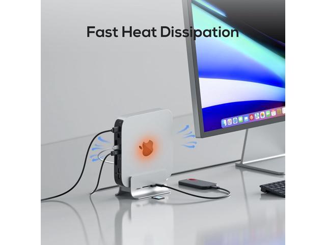 USB C Hub for Mac Mini, 5 in 1USB Hub Adapter Support M.2 NVMe SSD Expand, Docking Station with 2 USB C 10Gbps, SD/TF Card Reader, M.2 SSD (Not...
