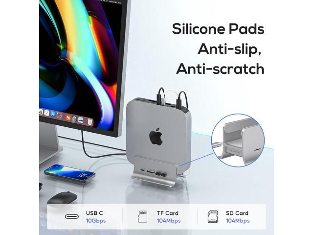 USB C Hub for Mac Mini, 5 in 1USB Hub Adapter Support M.2 NVMe SSD Expand, Docking Station with 2 USB C 10Gbps, SD/TF Card Reader, M.2 SSD (Not...