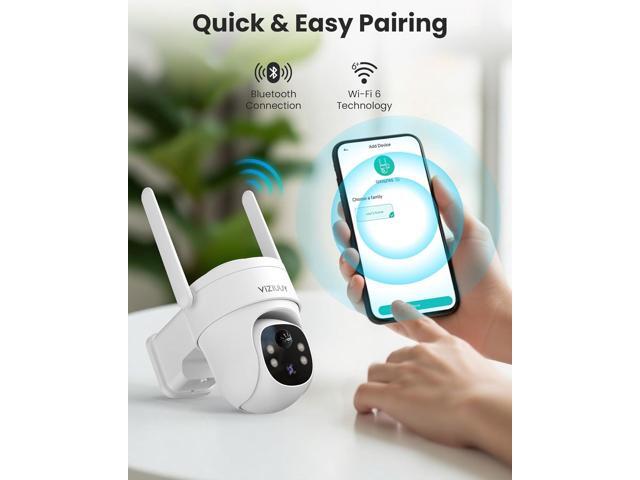 Solar Security Cameras Wireless Outdoor, 3MP Pan Tilt 360°WiFi Camera with Color Night Vision/PIR Sensor/2-Way Audio/Alexa/Google Assistant