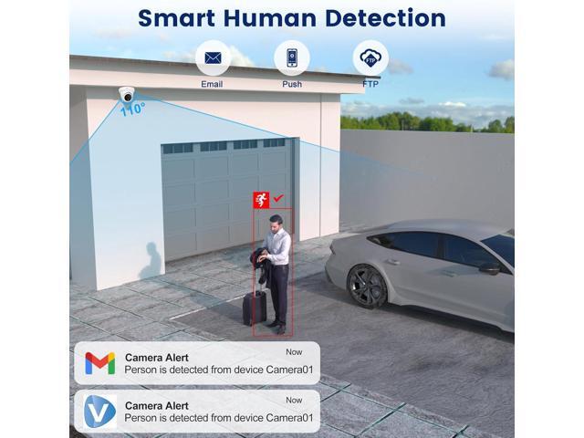 Anpviz 5MP IP PoE Dome Security Camera with Mic/Audio, Turret Camera Outdoor with Human Detection, IP66 Weatherproof, 98FT Night Vision, 2.8mm Wide...