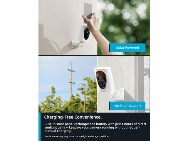 virtavo SolarFlask 2K Solar Security Cameras Wireless Outdoor, Starlight Lens, Color Night Vision, PIR Motion Detection, Battery-Powered, 2-Way...
