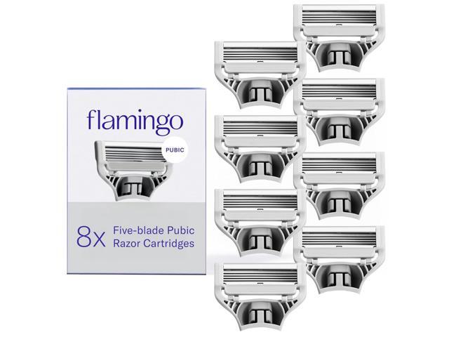 Flamingo Pubic Women's Pubic Razor Refill Cartridges, 8 Women's Razors for Shaving Bikini Line