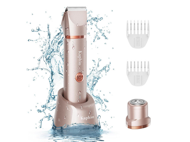 Bikini Trimmer for Women Pubic Hair: IPX7 Waterproof Electric Razors - Rechargeable Electric Body Shaver for Legs, Underarms, Bikini Line-...