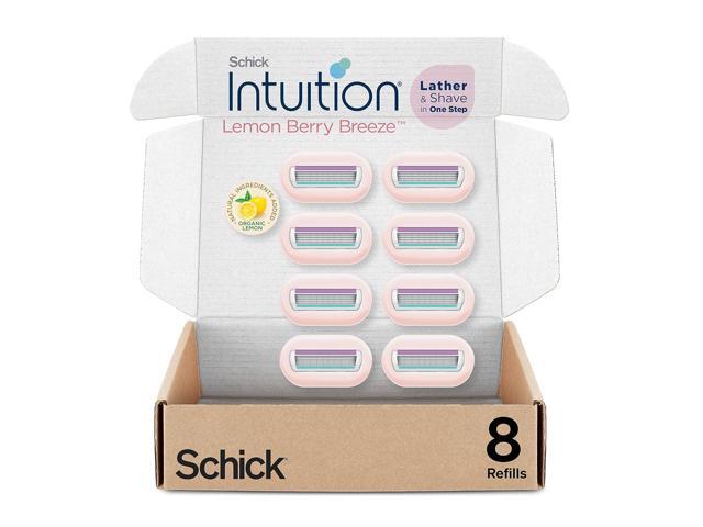 Schick Intuition Refill, Lemon Berry Breeze Razors for Women Intuition Razor Blades Refill with Organic Lemon, 8 Count Razor Refills