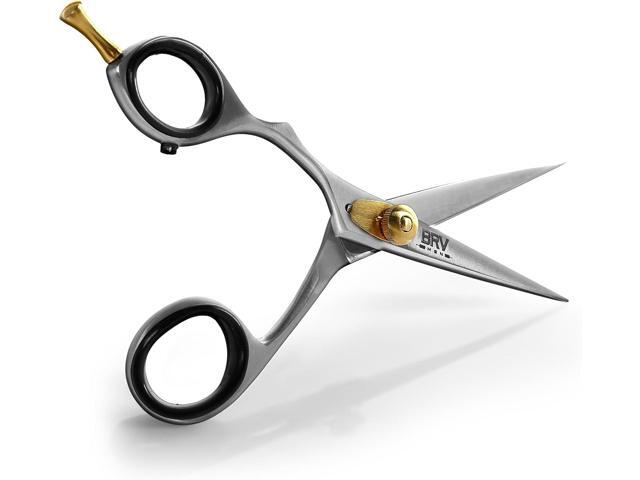 LEFT HANDED Razor Sharp Mustache & Beard Scissors - 5.5' - 100% High Carbon Stainless Steel - Facial Hair Trimming Shears (LEFT HANDED - Silver)