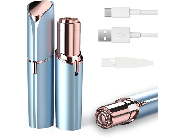 Facial Hair Removal for Women, Electric Painless Facial Hair Remover for Face, Lip, Chin with USB Rechargeable, Blue(Device Only)