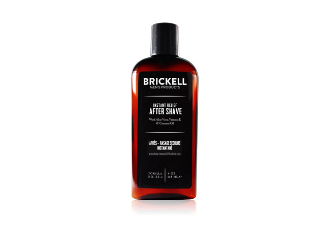 Brickell Men's Products Instant Relief Aftershave for Men, Natural and Organic Soothing After Shave Balm to Prevent Razor Burn, 4 Ounce, Scented