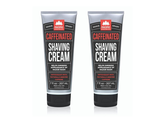 Pacific Shaving Company Caffeinated Shaving Cream - Caffeine, Shea Butter + Spearmint Antioxidant Shaving Cream - Clean Formula for a Hydrating,...