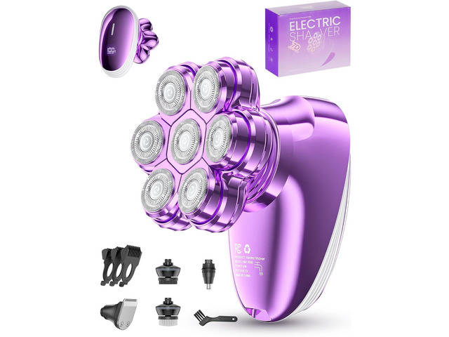 5-in-1 Electric Razors for Women, 7D Magnetic Heads Full Body Shaver, Waterproof Wet Dry Hair Remover with LED Display, Rechargeable Bikini Trimmer...