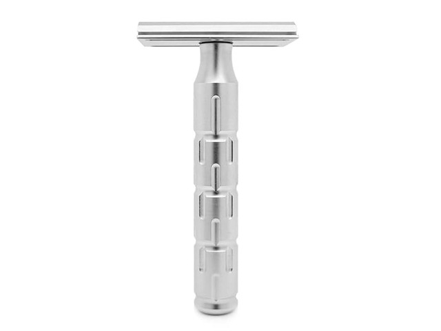 Goodfellas Smile SYNTESI STAINLESS STEEL Double Edge Safety Razor CNC Machined with an Extreme Comfort Angle, Made in Italy