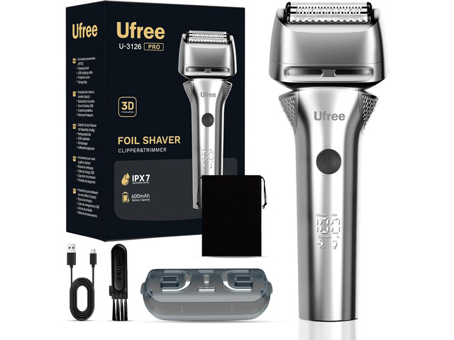 Ufree Foil Shaver with Pop-Up Trimmer, 8,500 RPM Electric Razor for Men, Wet & Dry Electric Shaver with 2 Speed Modes, LED Display, Rechargeable...
