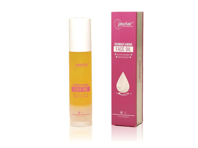 Jasclair Dermaplaning Oil for Women (1.7 Fl Oz) Pre & Post Shave Oil for Smooth Glide & Skin Protection Use with Dermaplane Razor for Peach...