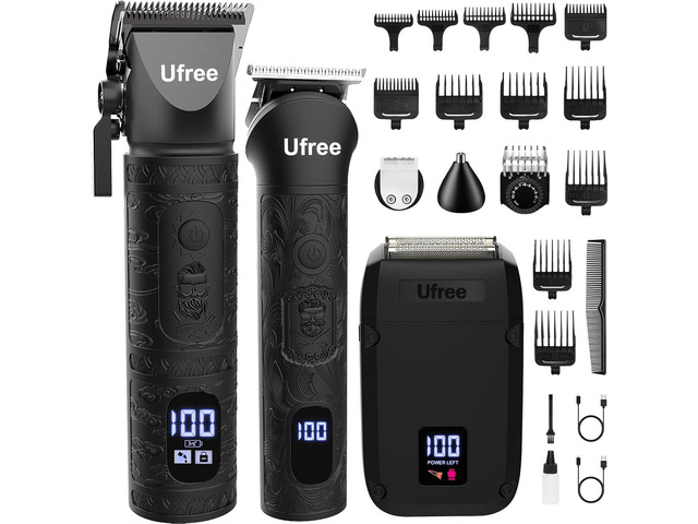 Ufree Beard Trimmer, Hair Clippers Mens Shaver Electric Razor, Hair Trimmer for Men Cordless Barber Clippers and Trimmers Set, Hair Cutting Kit for...
