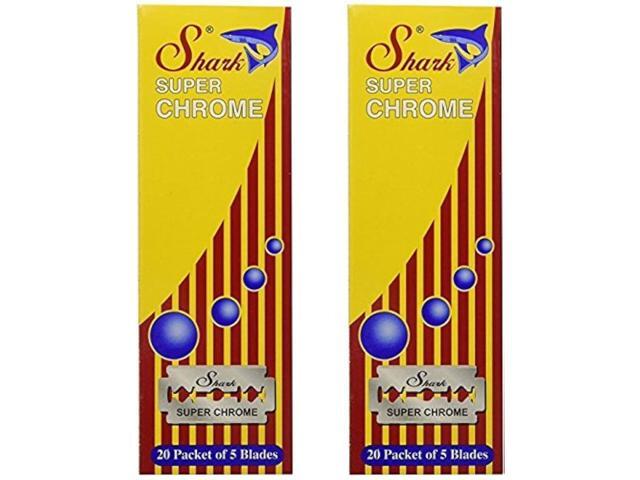 200 Shark Super Chrome Double Edge Safety Razor Blades