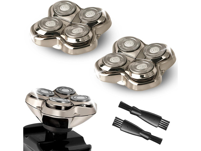 2Pack Pro 4 Shaver Replacement Heads for Skulls Pitbulls Series Gold PRO, Silver PRO, Platinum PRO, Butterfly Kiss PRO Head Shavers, Floating 4...