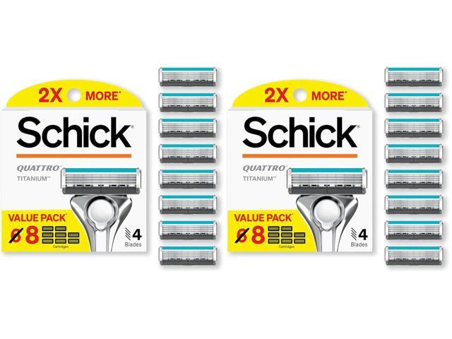 Schick Quattro Titanium Razor Refills, Schick Razor Blades Refills,Razor-Blades for Men,Shaving Blades for Men,Quattro-Razor Refill,4 Blade-Razor.