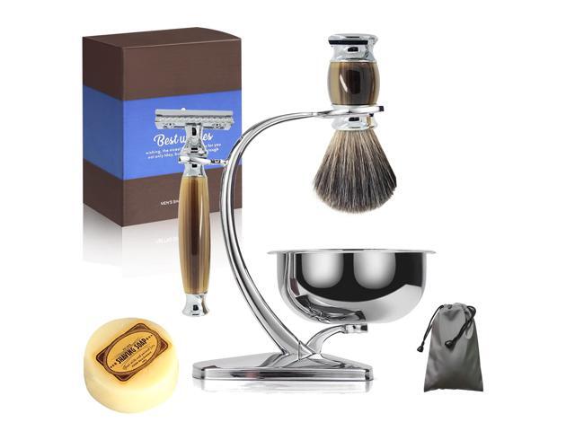 Straight Razor Shaving Kit for Men,Wet Shaving Brush and Bowl Set,Luxury Fathers Day Gifts Set Includes Shave Brush,Soap,Stainless Steel...
