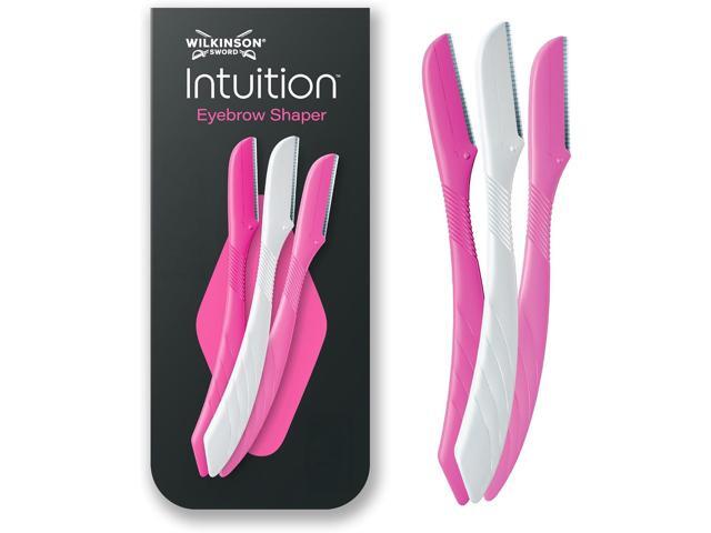 Wilkinson Sword - Intuition Eyebrow Shaper Facial Hair Remover and Trimmer Exfoliating Dermaplaning Tool 3 x Disposable Razors