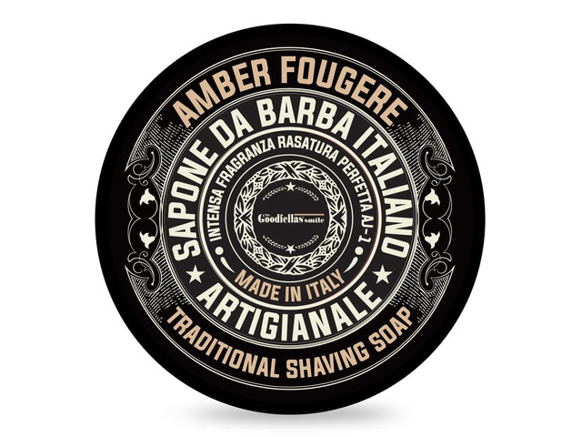 The Goodfellas Smile AMBER FOUGERE (Lavender & Sandalwood) Italian Shaving Soap Classic Tallow Croap for Use with Shaving Brush, Razor &...