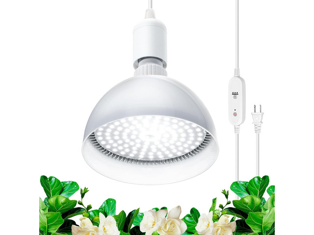 Barrina LED Grow Light Bulb with Timing and Hanging System, 25W Full Spectrum, 4H/9H/14H Timer, Hanging Grow Lights for Indoor Plants with 16.4FT...