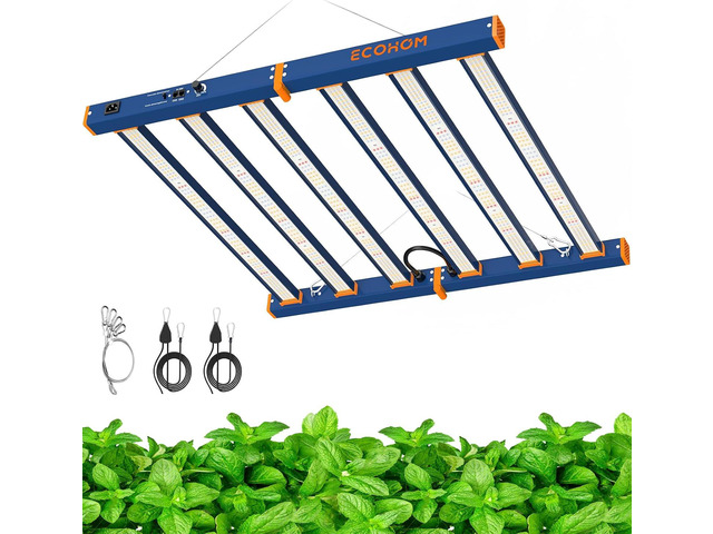 ECOHOM 500W LED Grow Light, Full Spectrum Dimmable Daisy Chain, Pro Bar Style for 4x4ft Grow Tent, Foldable & Hanging Growing Lamp for Indoor...