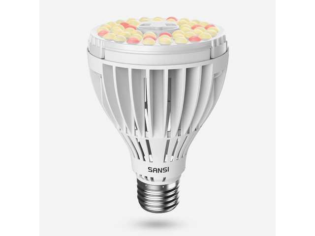 SANSI 250W Equivalent LED Grow Light Bulb, PAR25 30W 5000K+660nm Full Spectrum Grow Bulb for Indoor Plants, 25,000 Hours Lifespan Plant Lights with...