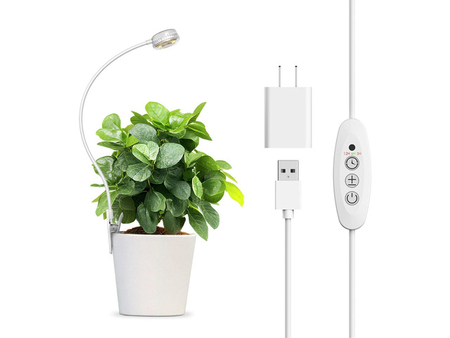 5W Clip on Grow Lights for Indoor Plants,Pot LED Small Grow Light for Indoor Growing, Full Spectrum Small Plant Light, 4000k with 4-Level Dimmable,...