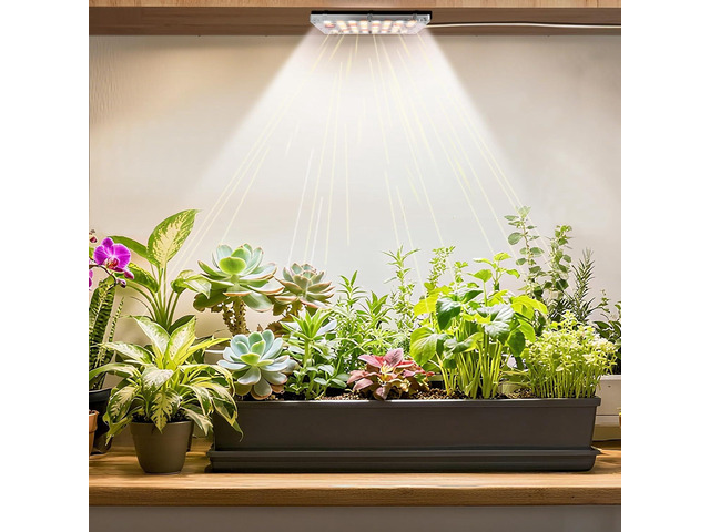 Stick-On Under Cabinet Grow Lights with Timer, High PPFD Sun-Like Full Spectrum LED Puck Light for Indoor Plants, Succulents, Mini Spotlight for...