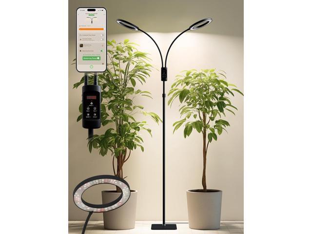 Smart Grow Lights for Indoor Plants, 48W Plant Light with Auto-Timer, Full Spectrum LED Grow Light, Adjustable Height & Stepless Dimming,Plant.
